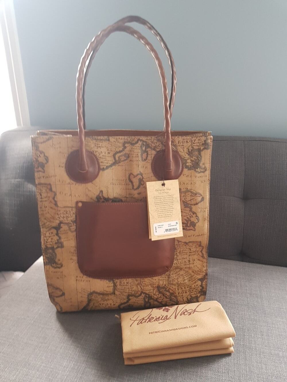 Patricia Nash European Map Leather Large Tote Bag CAVO P236414